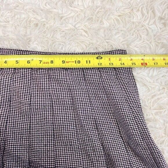 Vintage Kips Bay Pink & Black Womens Houndstooth Plaid Skirt Pleated Skater 9/10 - Picture 6 of 12